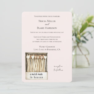 Hearts Match Made in Heaven Wedding   Invitation