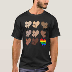 Hearts Melanin Lgbt Gay Pride Month Transgender Le T-Shirt