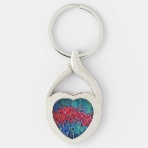 Hearts Metal Keychain