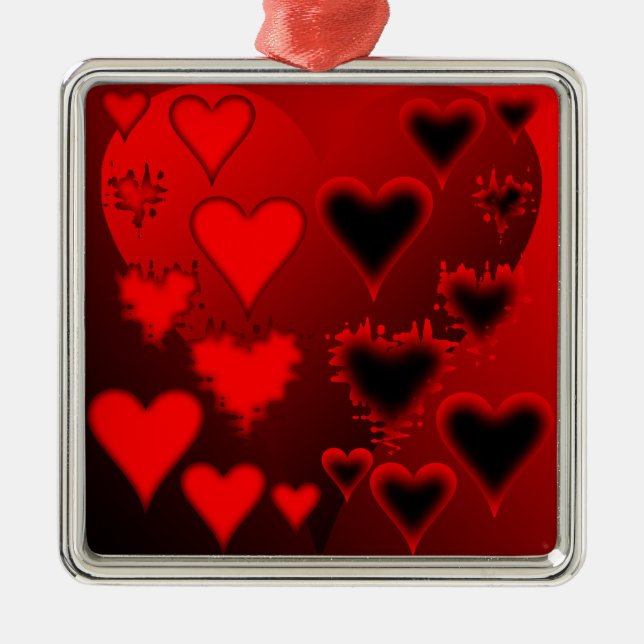 Hearts Metal Tree Decoration (Front)