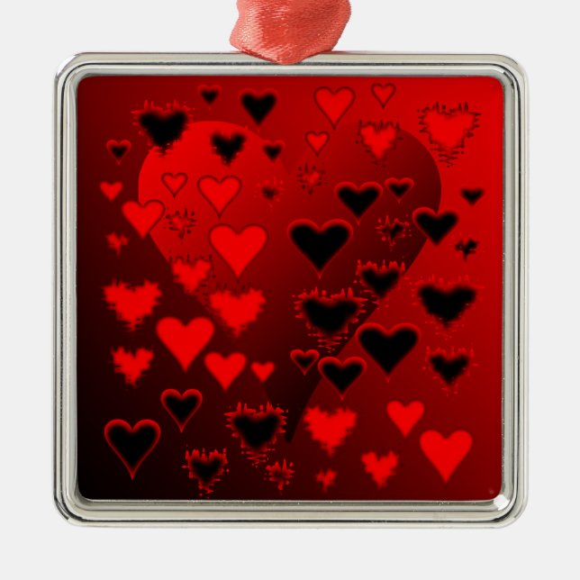Hearts Metal Tree Decoration (Front)
