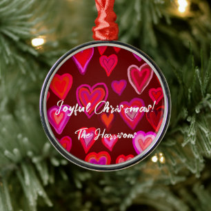 hearts metal tree decoration