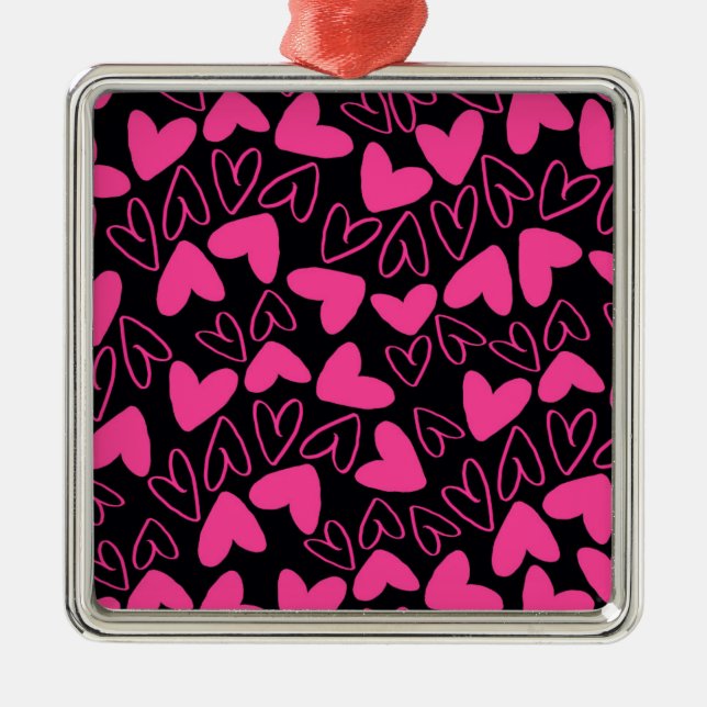 Hearts Metal Tree Decoration (Front)