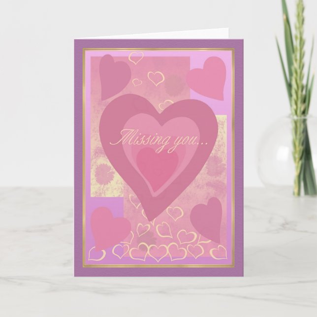 Hearts Missing You Card (Front)