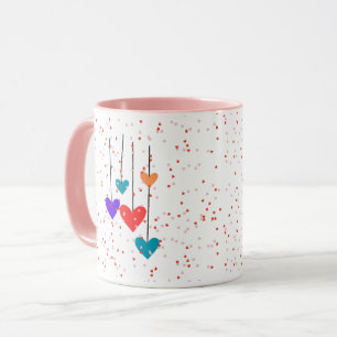 Hearts Modern Art Design Mug