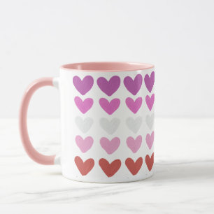 Hearts Modern Art Design Mug