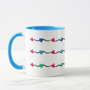 Hearts Modern Art Design Mug