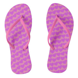 HEARTS Modern Groovy Love Friendship Valentines Flip Flops