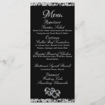 Hearts, Monogram & Glitter - Black Wedding