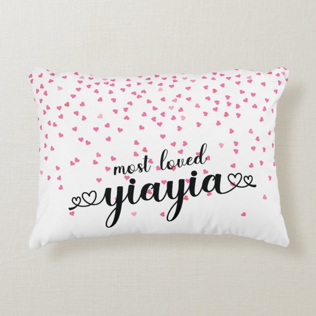 Hearts Most Loved YiaYia Decorative Cushion (Front)