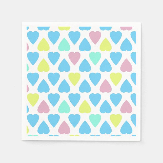 Hearts multicolor napkin (Front)