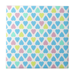 Hearts multicolor tile