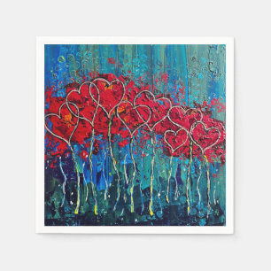 hearts napkins cocktail