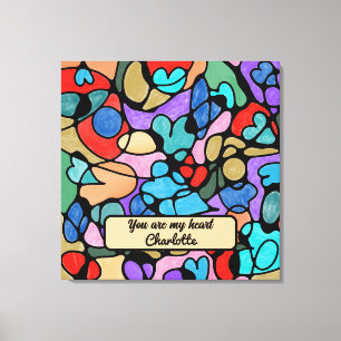 HEARTS NEUROGRAPHIC DIGITAL WATERCOLORS CANVAS PRINT