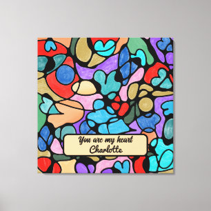 HEARTS NEUROGRAPHIC DIGITAL WATERCOLORS CANVAS PRINT