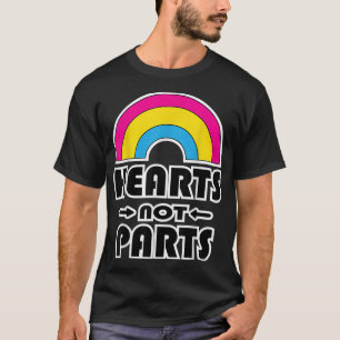Hearts Not Parts Panseual Pride  T-Shirt