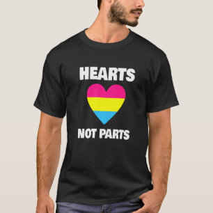 Hearts Not Parts Pansexual Pride Pan LGBT T-Shirt