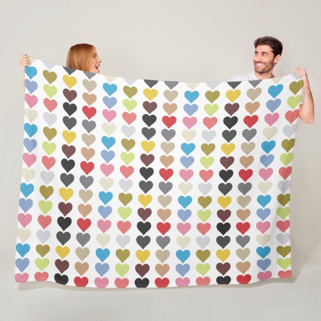 Hearts of Colour  Fleece Blanket (In Situ)