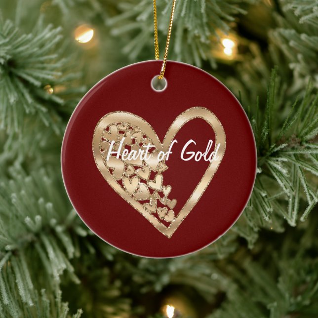 Hearts of Gold Ceramic Tree Decoration (Tree)