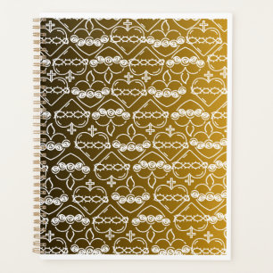 Hearts of Jesus and Mary Black and Gold Pattern Planner