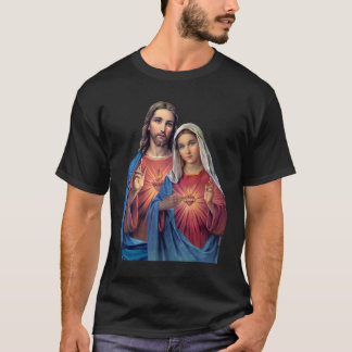 Hearts of Jesus and Mary very close together (Twin T-Shirt