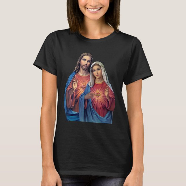 Hearts of Jesus and Mary very close together (Twin T-Shirt (Front)