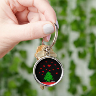 Hearts of Lebanon & Lebanese flag fashion / Love Key Ring