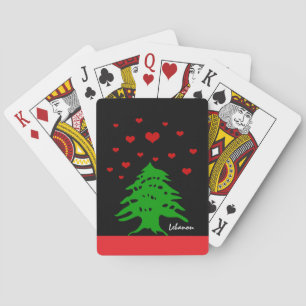 Hearts of Lebanon, Lebanese Flag, Love Trees Playing Cards