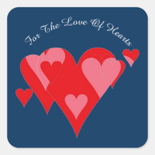 Hearts of Love by Janz Police Box Blue Square Sticker