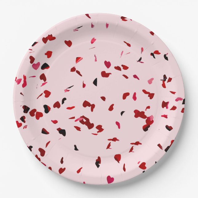 Hearts Of Love Paper Plate (Front)