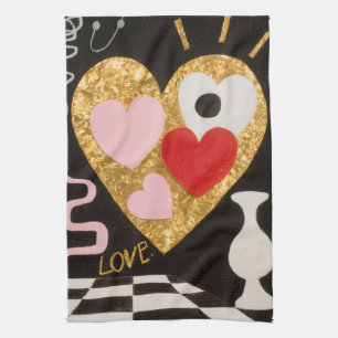 Hearts of Love Tea Towel
