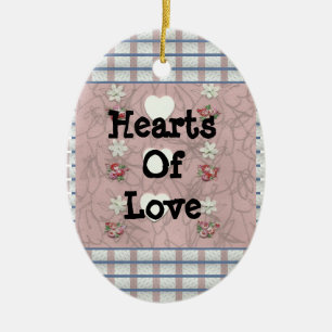 Hearts Of Love Three Ceramic Tree Decoration