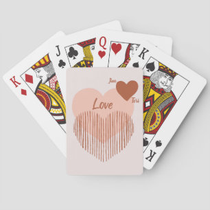 Hearts of Love with Names Playing Cards
