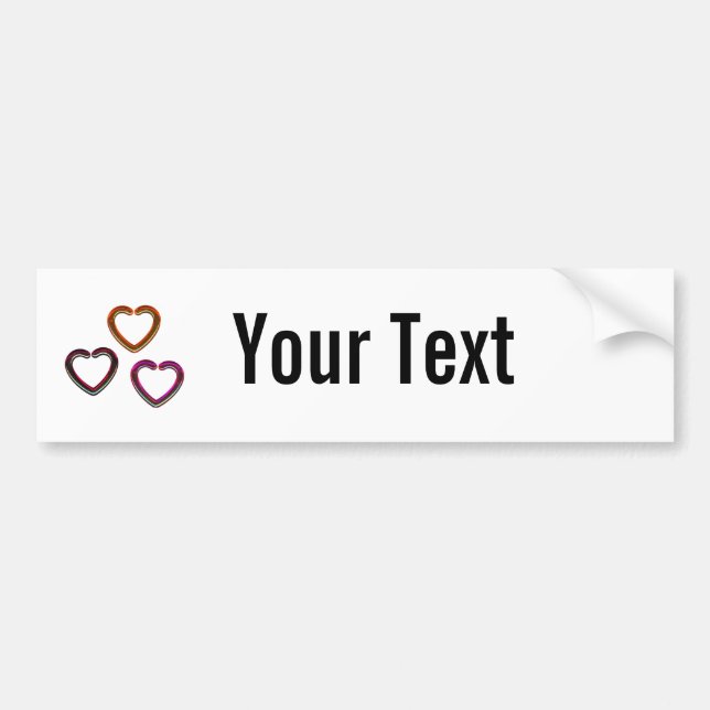 Hearts of Three Bumper Sticker (Front)