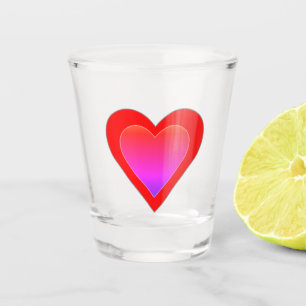 Hearts Ombre Red Pink Valentine's Day 4Elle Shot Glass