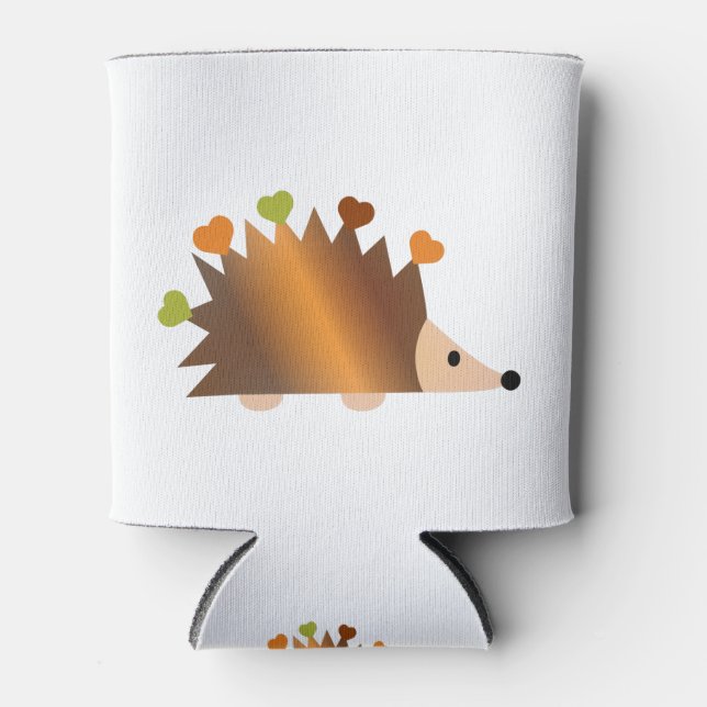 Hearts on a Hedgehog Can Cooler (Front)