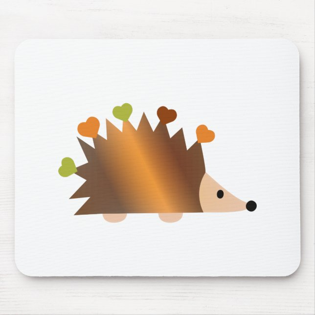 Hearts on a Hedgehog Mouse Mat (Front)