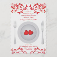 Hearts on a Plate Rehearsal Dinner Invitation