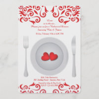 Hearts on a Plate Rehearsal Dinner Invitation