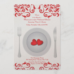 Hearts on a Plate Rehearsal Dinner Invitation
