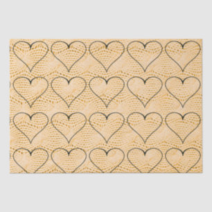 Hearts on Cable Knit Tissue Paper