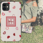 Hearts on Cement White in Pink to Red Ombre iPhone 11 Case<br><div class="desc">Scattered hearts in red to pink ombre on a cement white background. Other colorways available.</div>