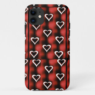 Hearts On Chequerboard iPhone 11 Case