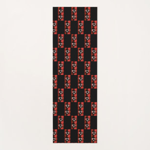 Hearts On Chequerboard Yoga Mat