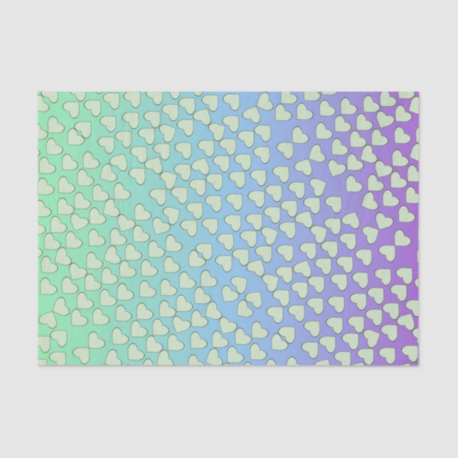 Hearts on Colourful Tissue Paper (Front)