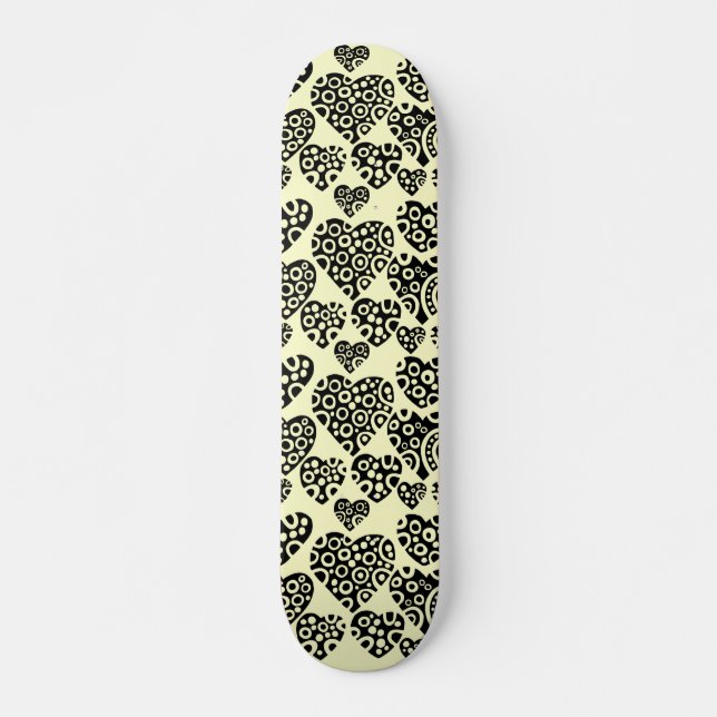 Hearts on Cream Skateboard (Front)
