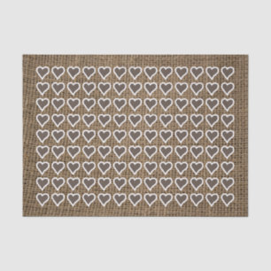 Hearts on Dark Burlap Tissue Paper
