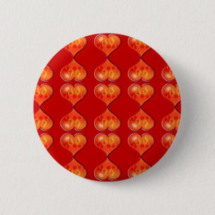 Hearts on Fire 6 Cm Round Badge