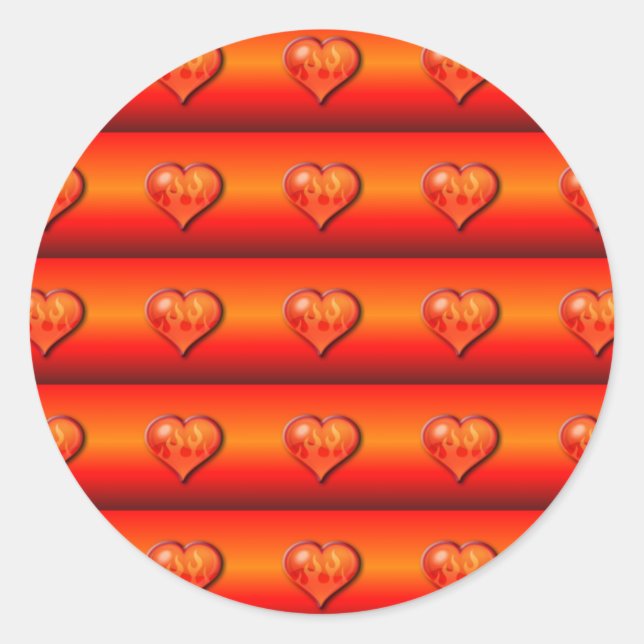 Hearts on Fire Classic Round Sticker (Front)