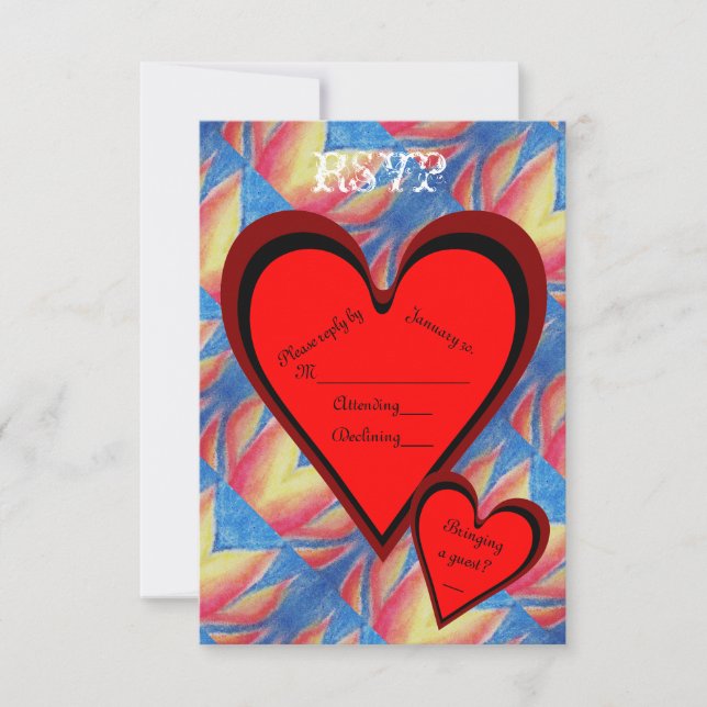 Hearts on Fire Romantic Valentines Day RSVP (Front)